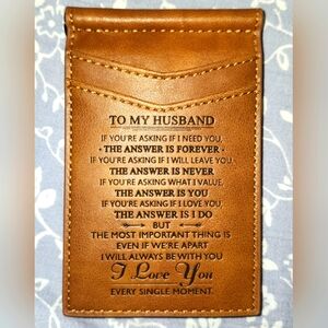 Leather engraved wallet for Husband